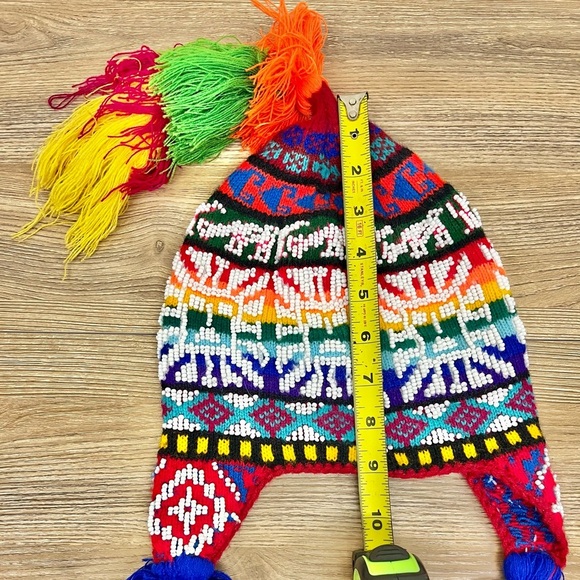 Peruvian Handmade Beaded Traditional Chullo Hat - Picture 7 of 7